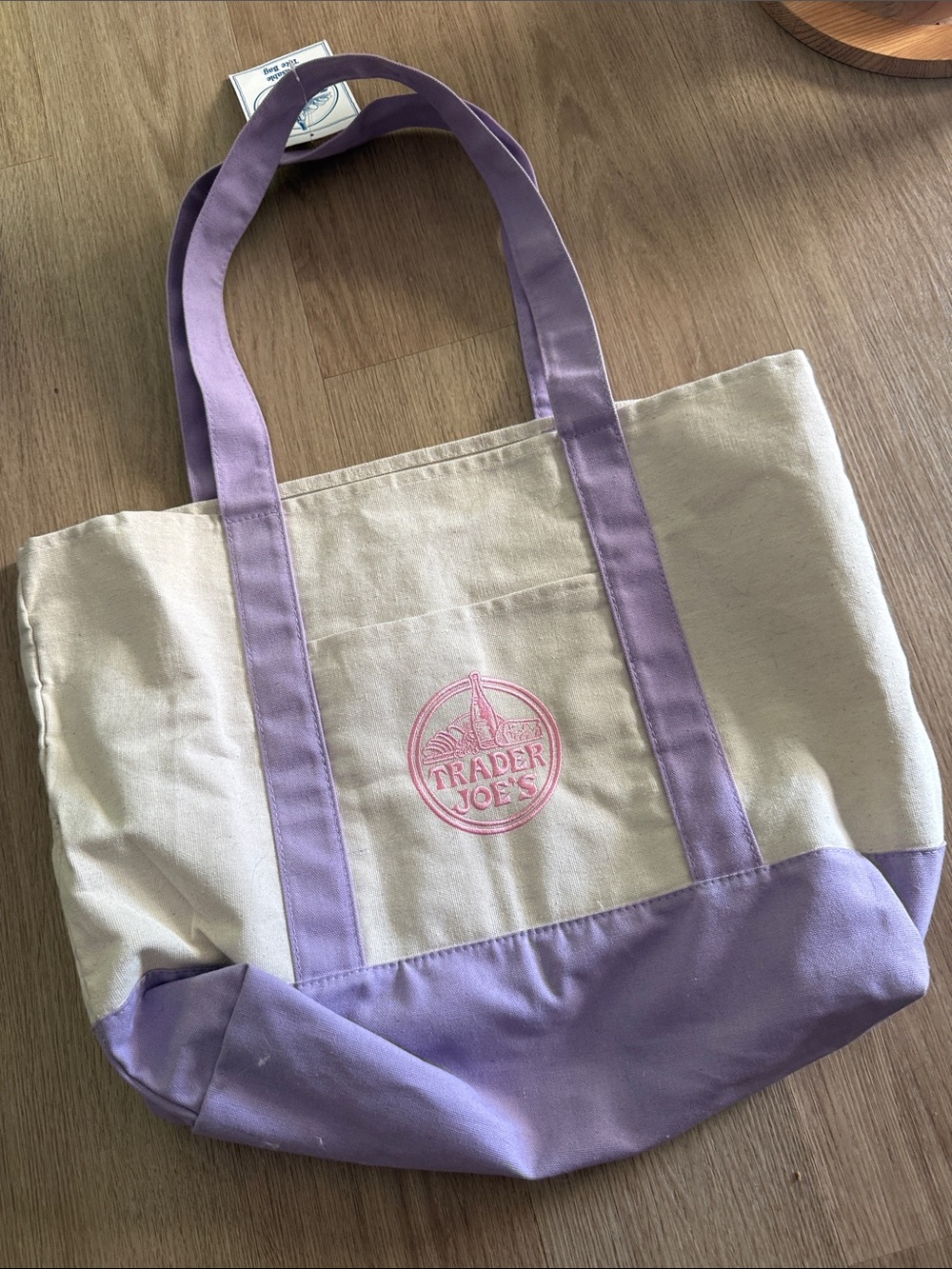 Trader Joe’s Lavender Trim Canvas Tote Bag